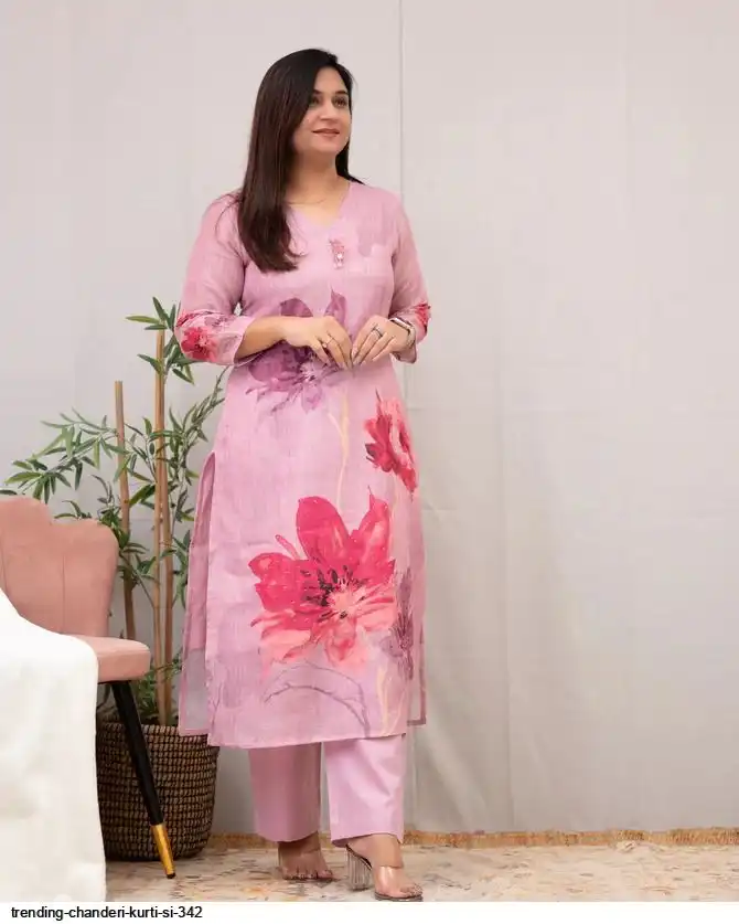 TRENDING CHANDERI KURTI SI 342 A