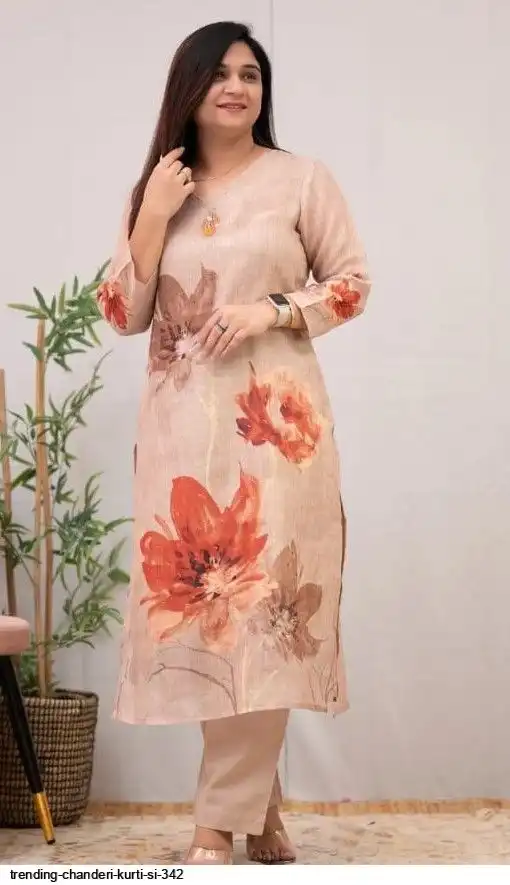 TRENDING CHANDERI KURTI SI 342 B