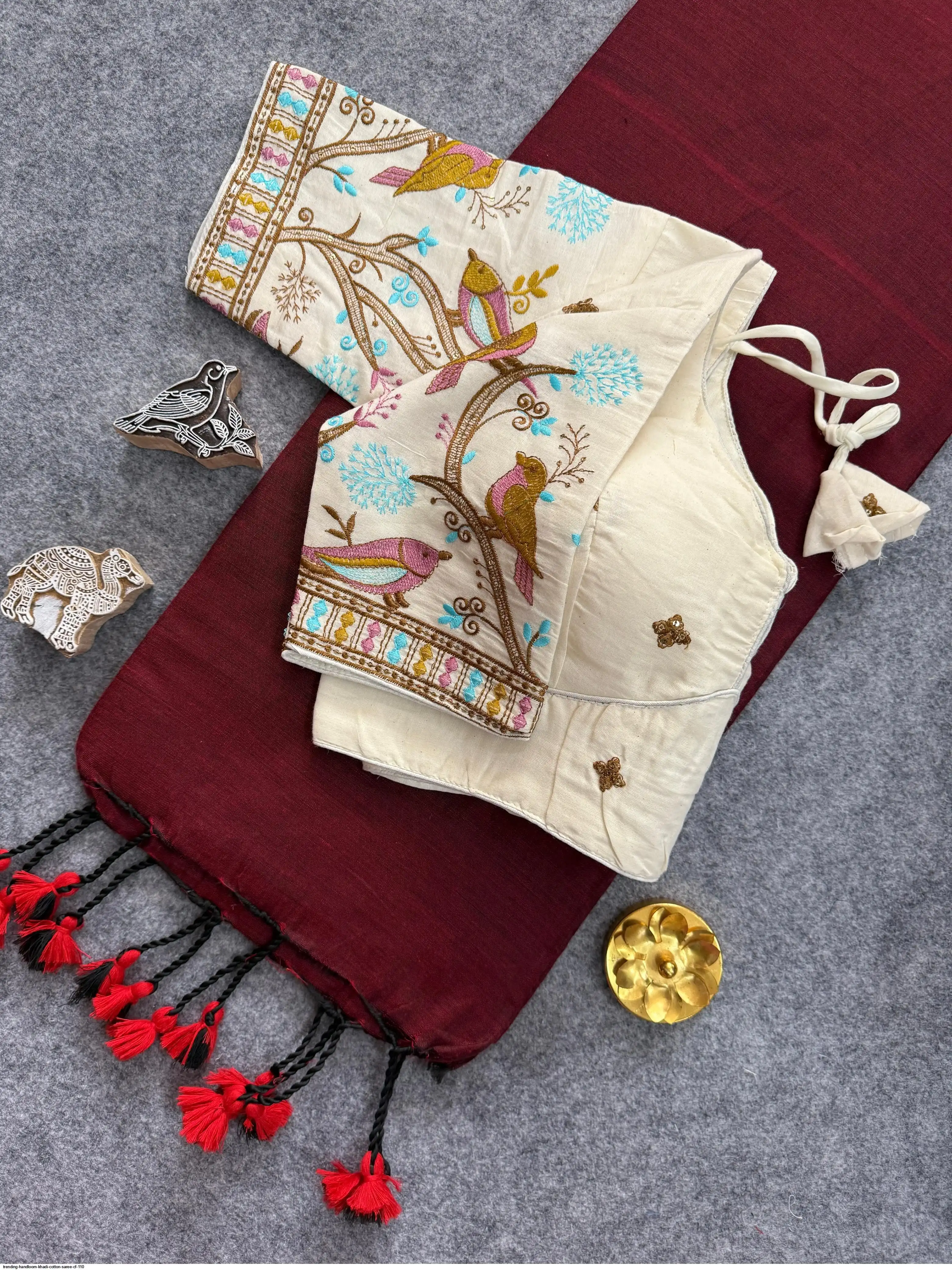 TRENDING HANDLOOM KHADI COTTON SAREE CF 110 3