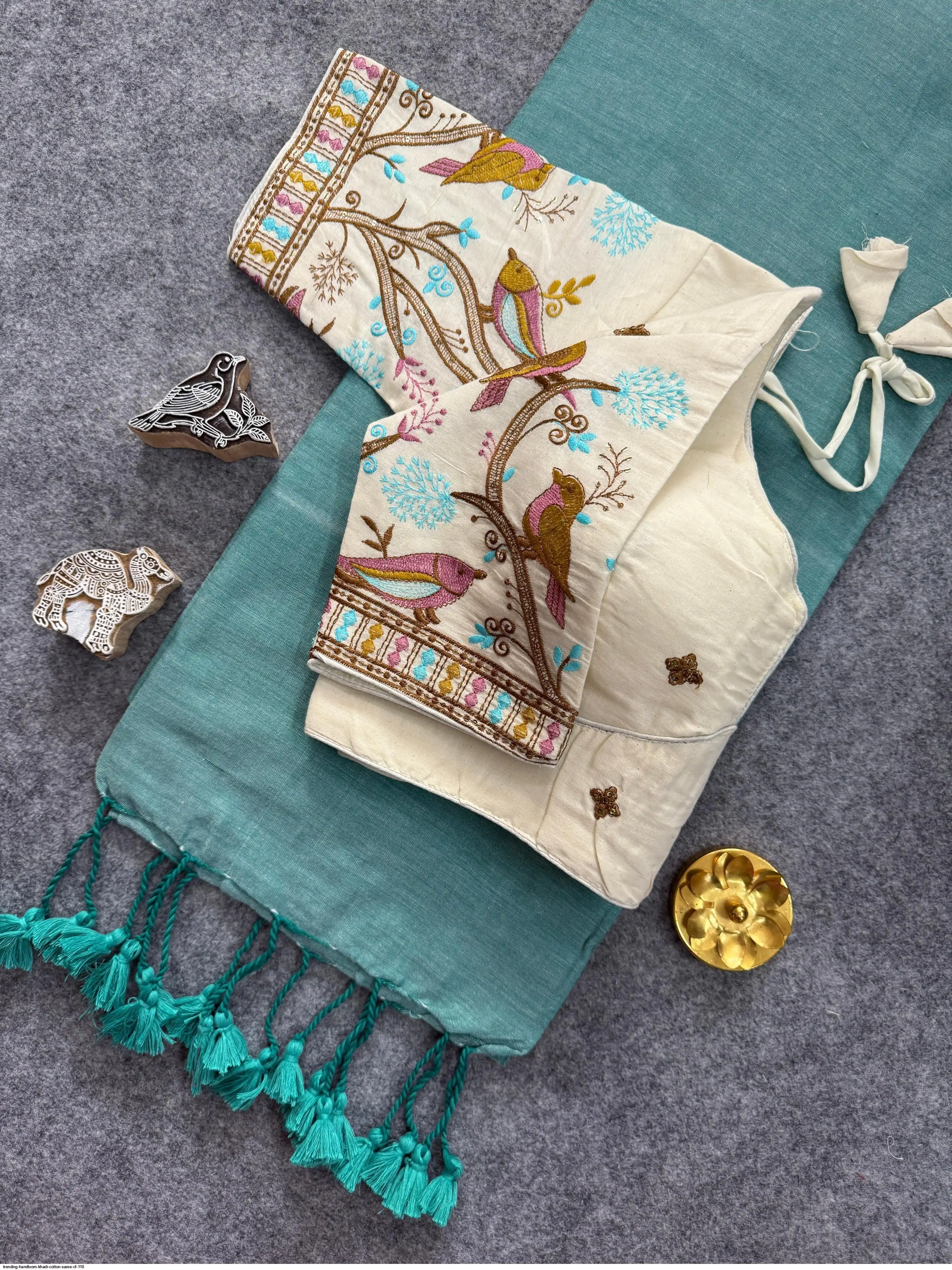 TRENDING HANDLOOM KHADI COTTON SAREE CF 110 4