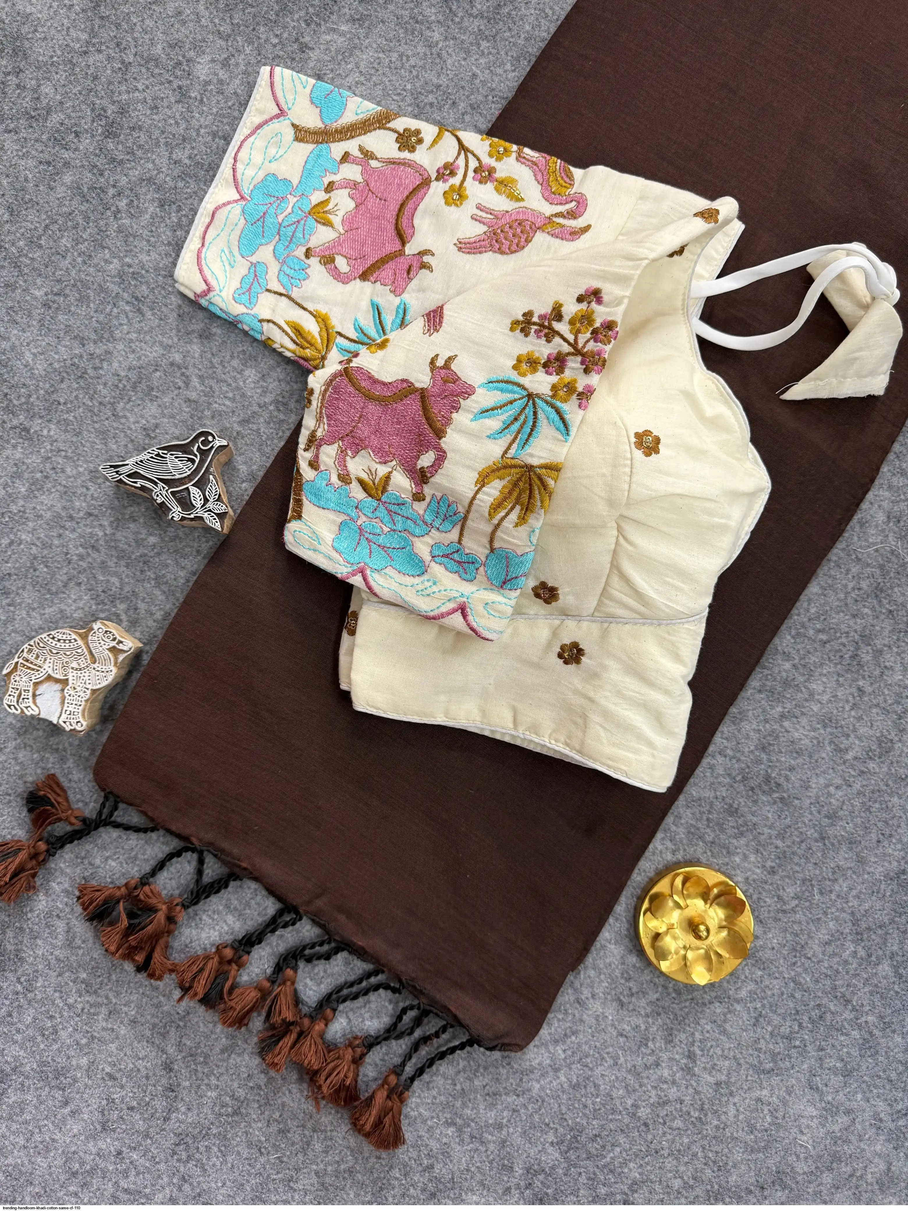 TRENDING HANDLOOM KHADI COTTON SAREE CF 110 7