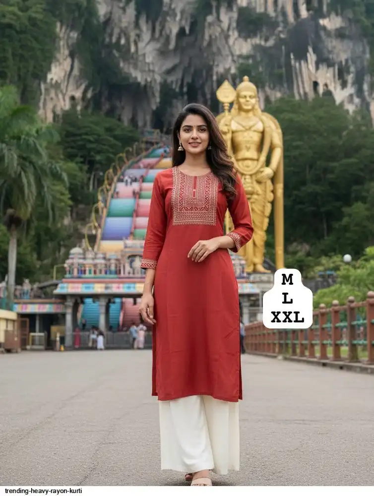 TRENDING HEAVY RAYON KURTI E