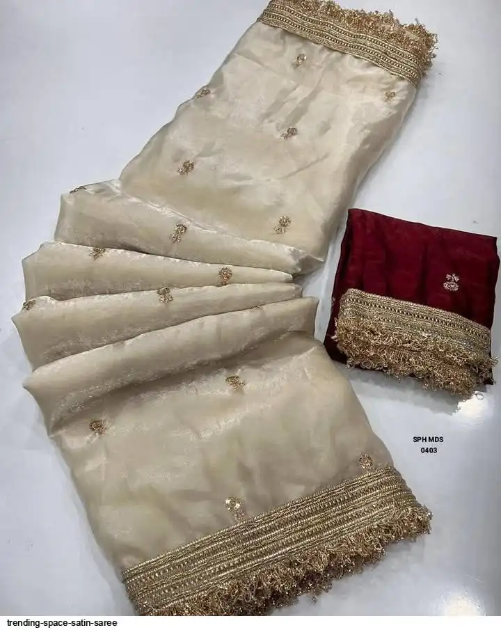 TRENDING SPACE SATIN SAREE A