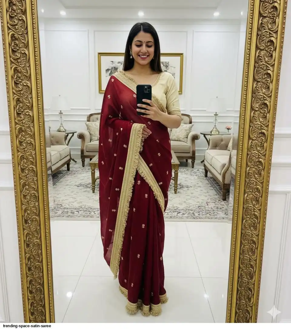 TRENDING SPACE SATIN SAREE