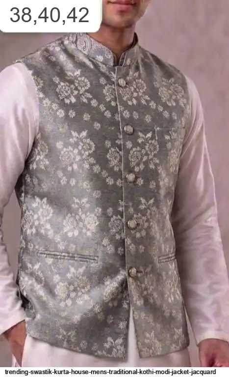 TRENDING MENS TRADITIONAL KOTHI MODI JACKET JACQUARD 4