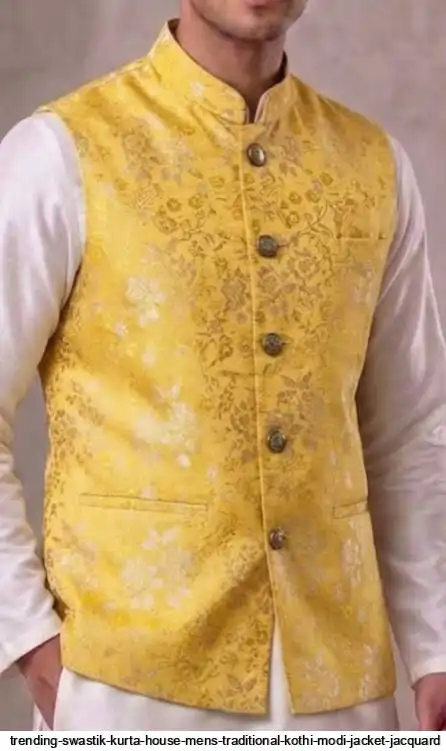 TRENDING MENS TRADITIONAL KOTHI MODI JACKET JACQUARD 5