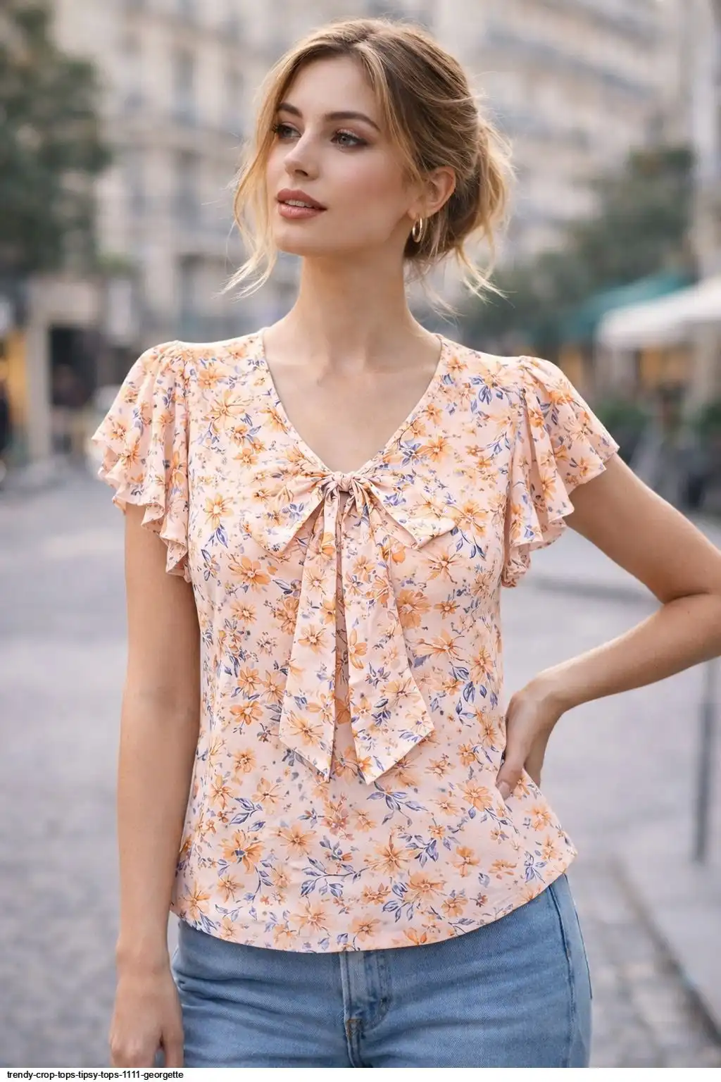 TRENDY CROP TOPS TIPSY TOPS 1111 GEORGETTE 2