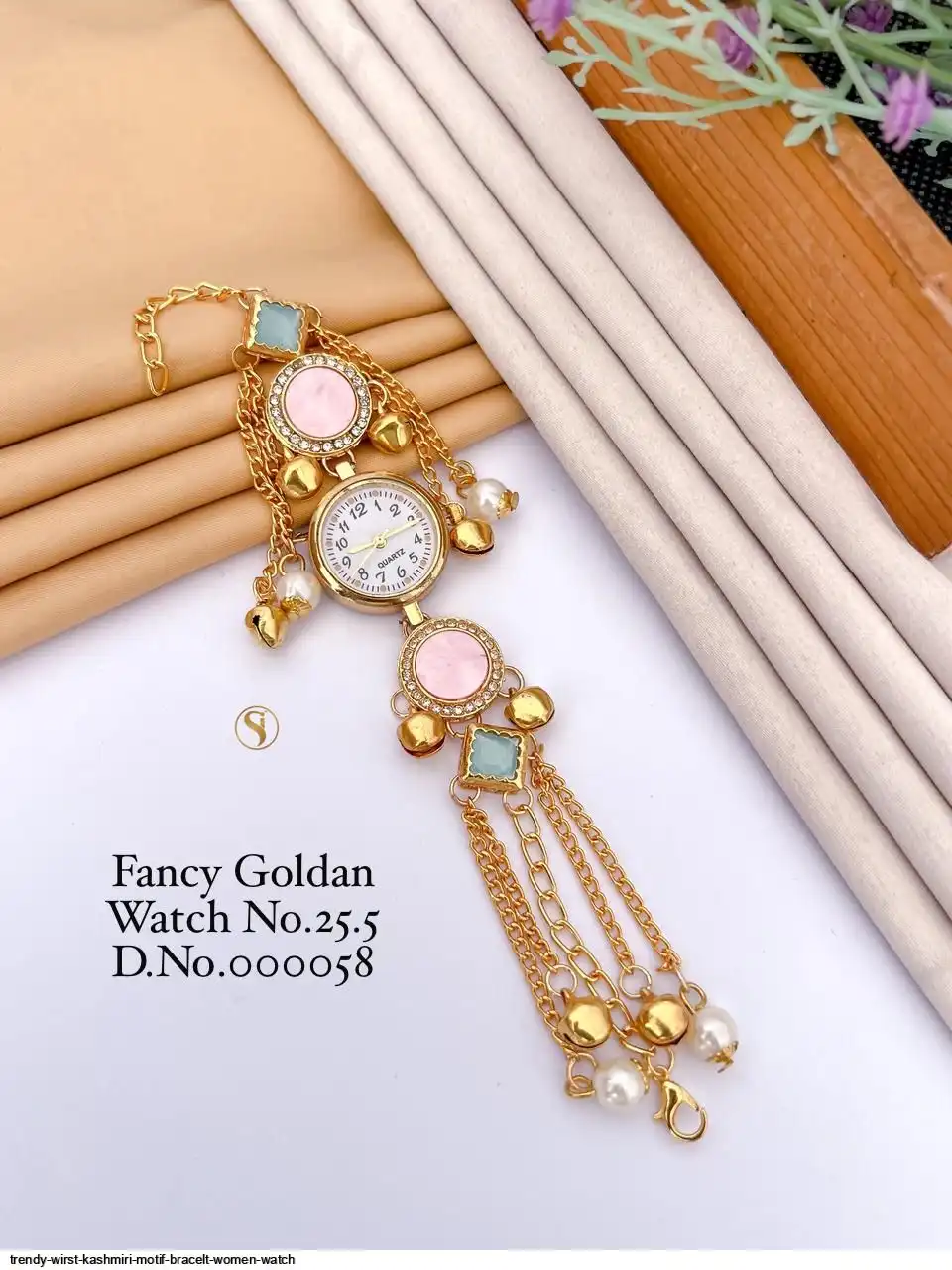 TRENDY WIRST KASHMIRI MOTIF BRACELT WOMEN WATCH B