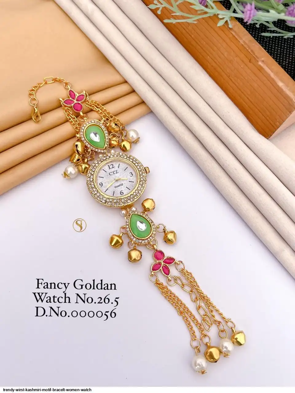 TRENDY WIRST KASHMIRI MOTIF BRACELT WOMEN WATCH E