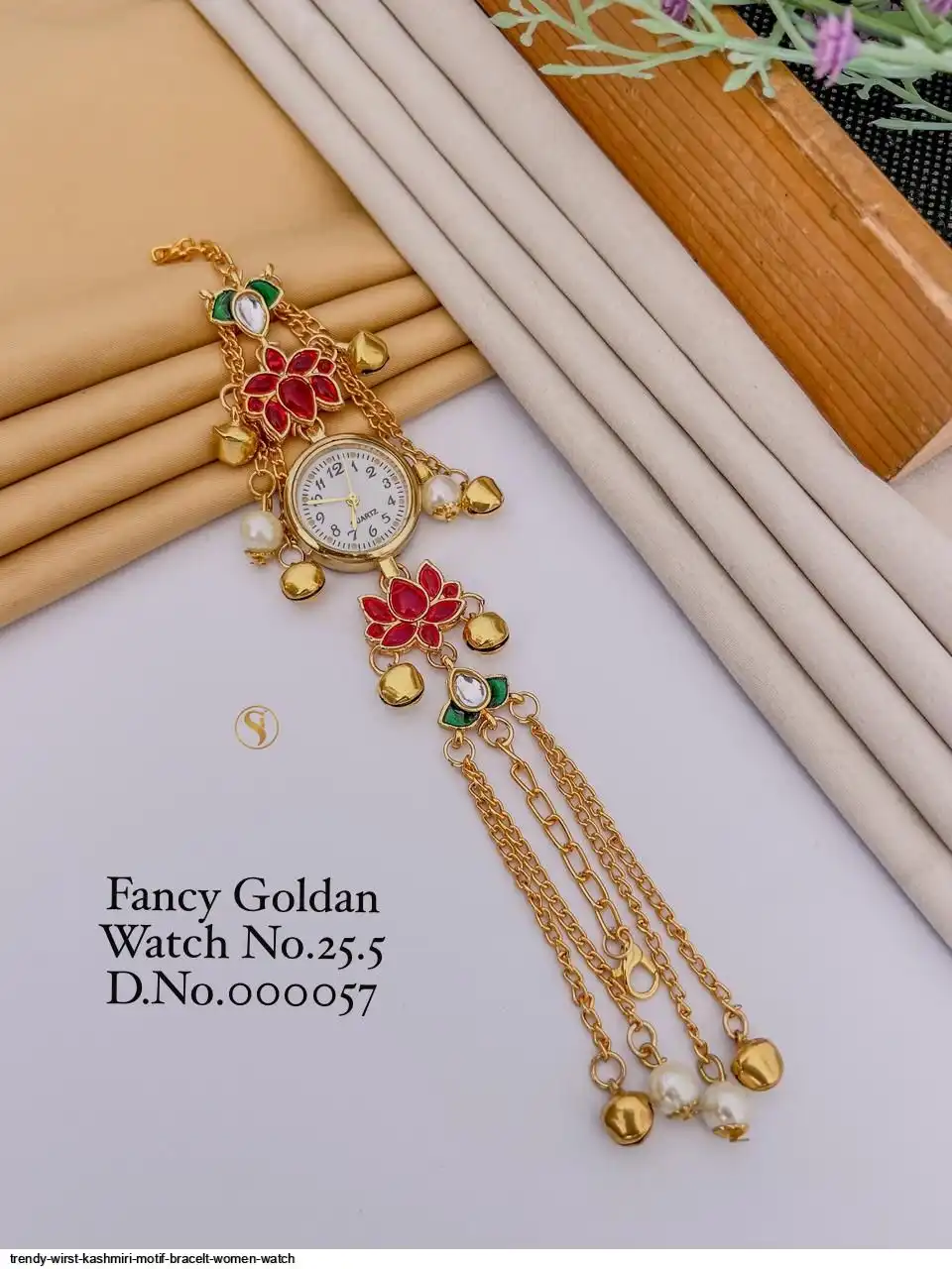 TRENDY WIRST KASHMIRI MOTIF BRACELT WOMEN WATCH A