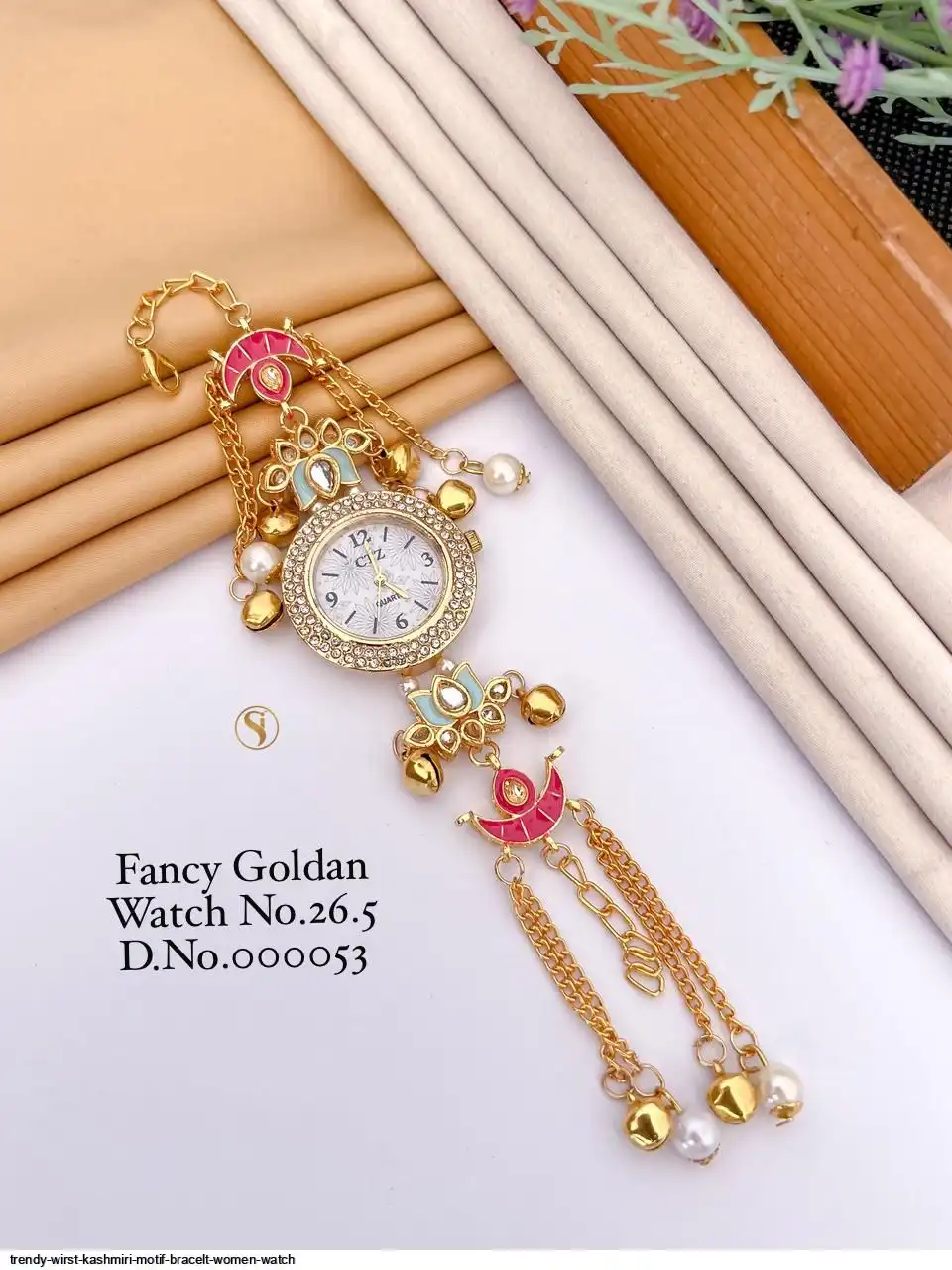 TRENDY WIRST KASHMIRI MOTIF BRACELT WOMEN WATCH C