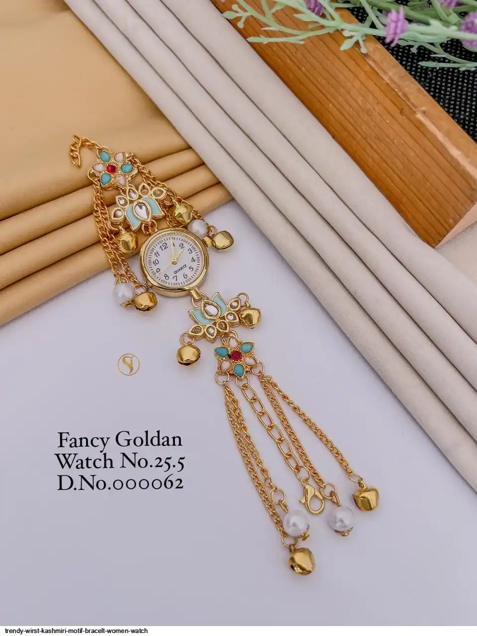 TRENDY WIRST KASHMIRI MOTIF BRACELT WOMEN WATCH J