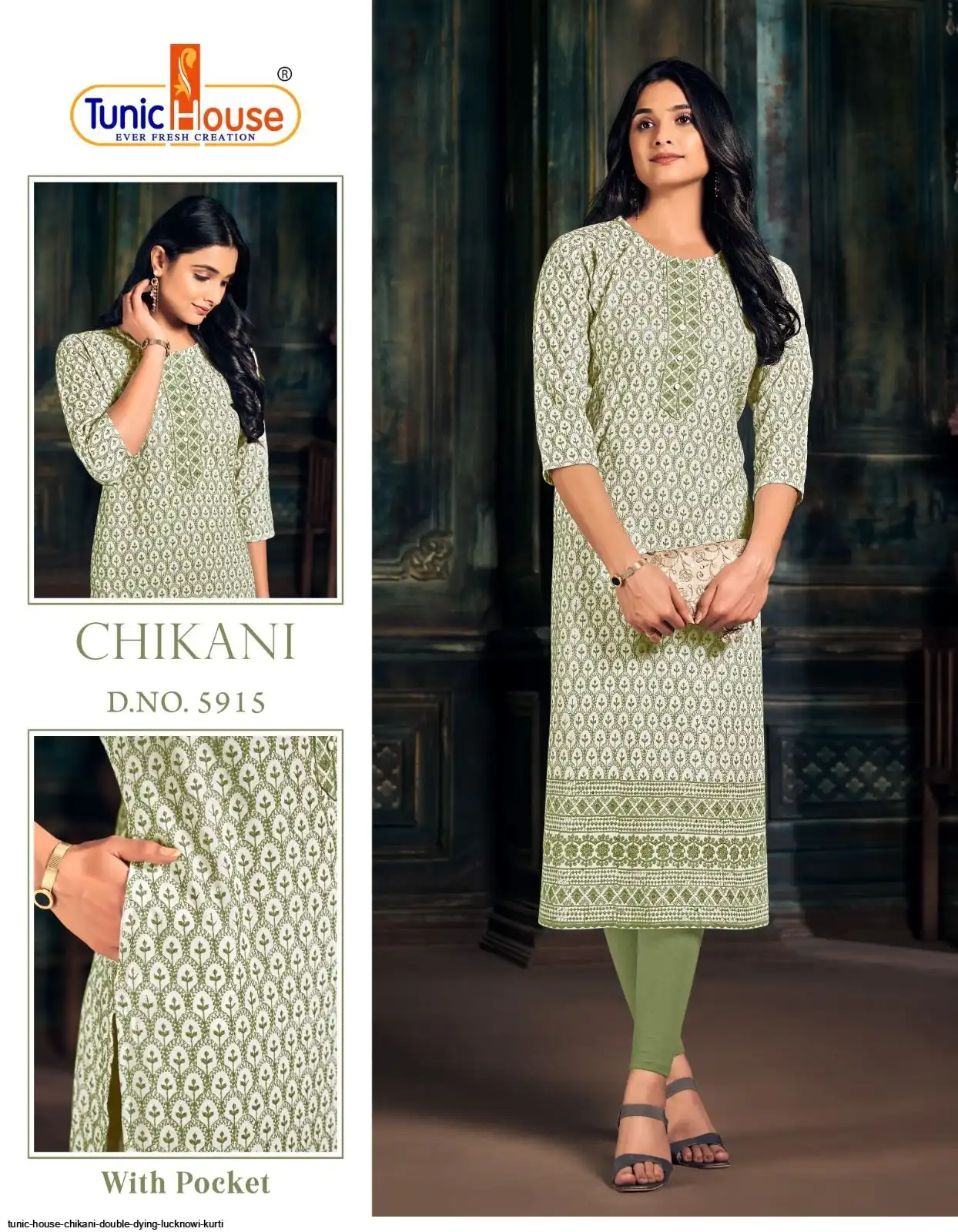 TUNIC HOUSE CHIKANI DOUBLE DYING LUCKNOWI KURTI 5
