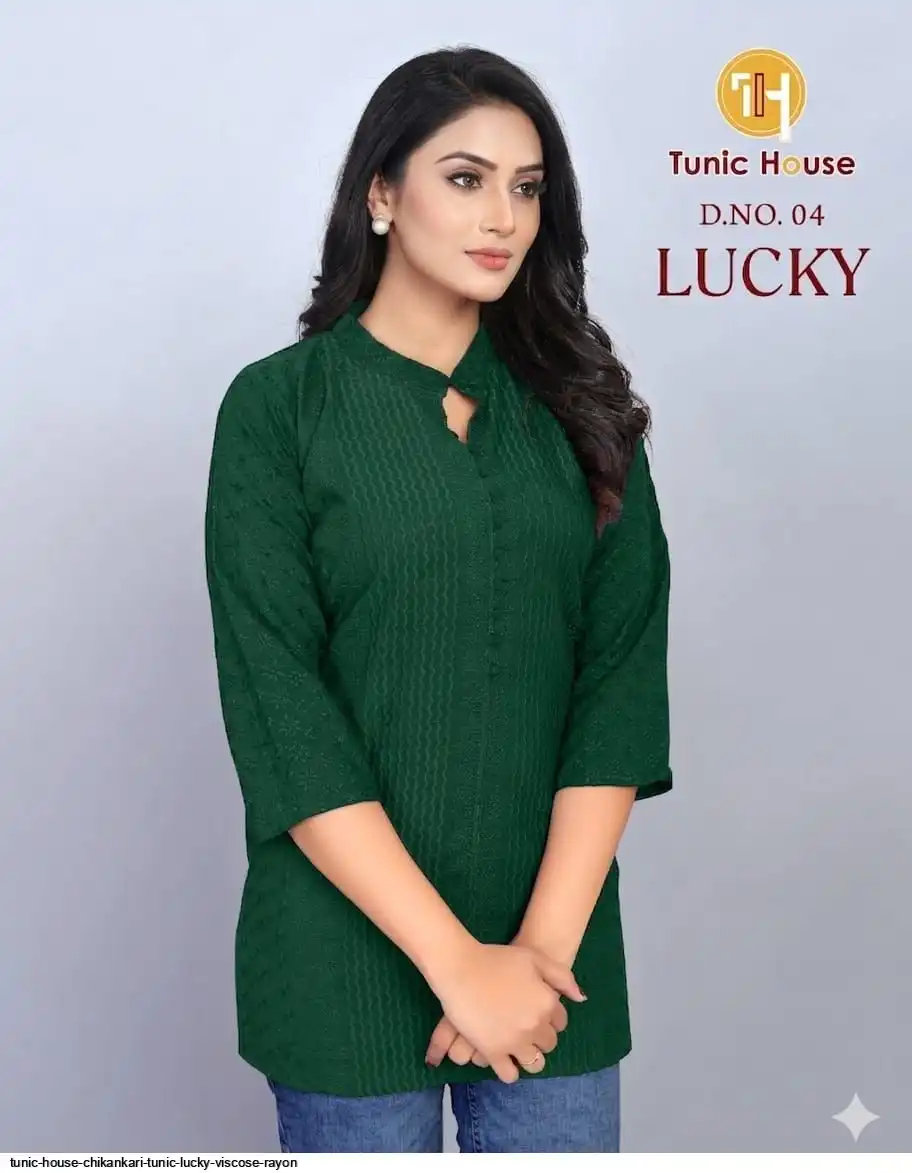 TUNIC HOUSE CHIKANKARI TUNIC LUCKY VISCOSE RAYON 04