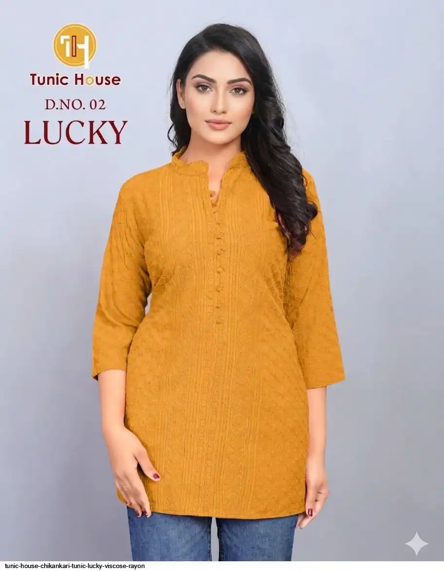 TUNIC HOUSE CHIKANKARI TUNIC LUCKY VISCOSE RAYON 02