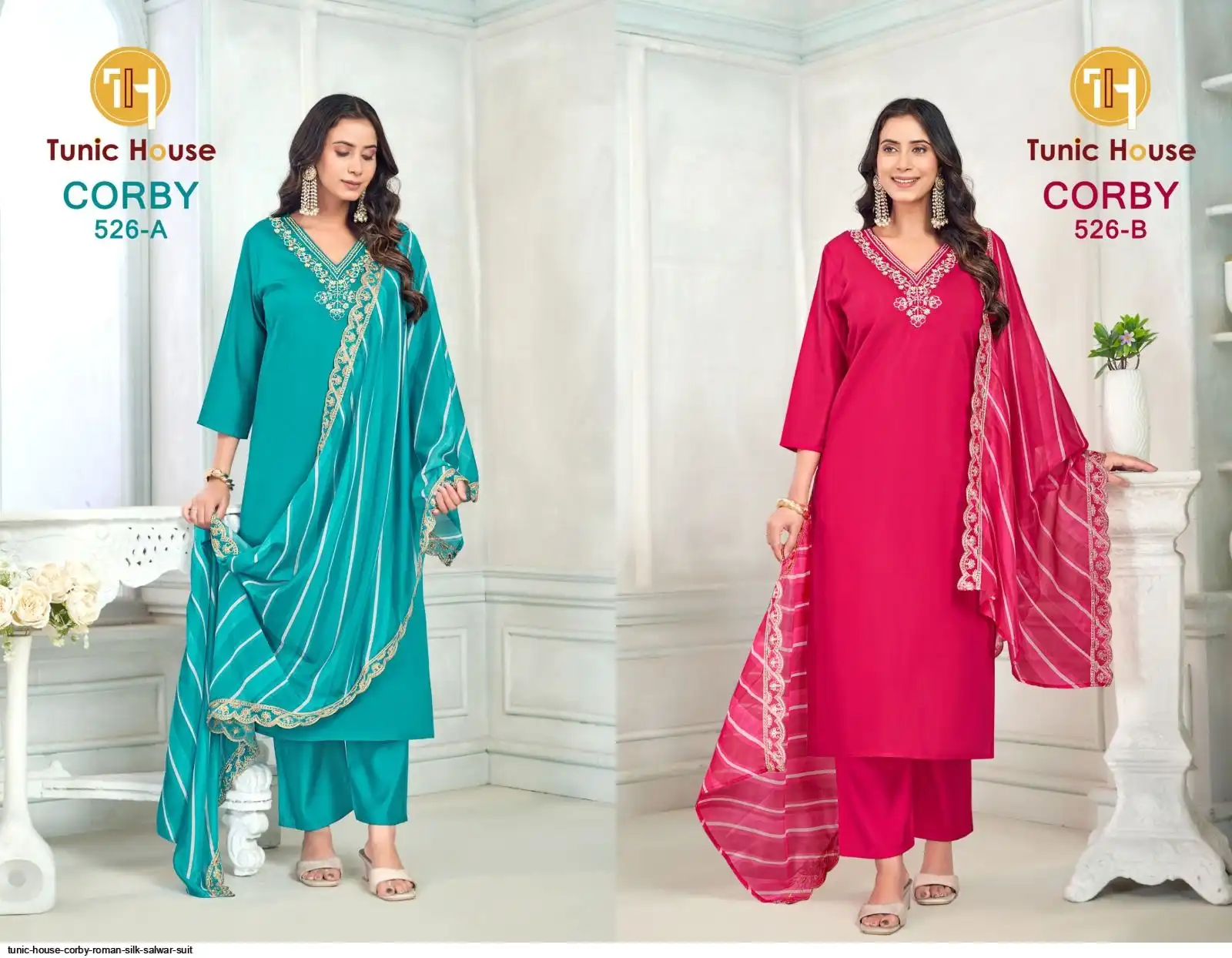 TUNIC HOUSE CORBY ROMAN SILK SALWAR SUIT 256