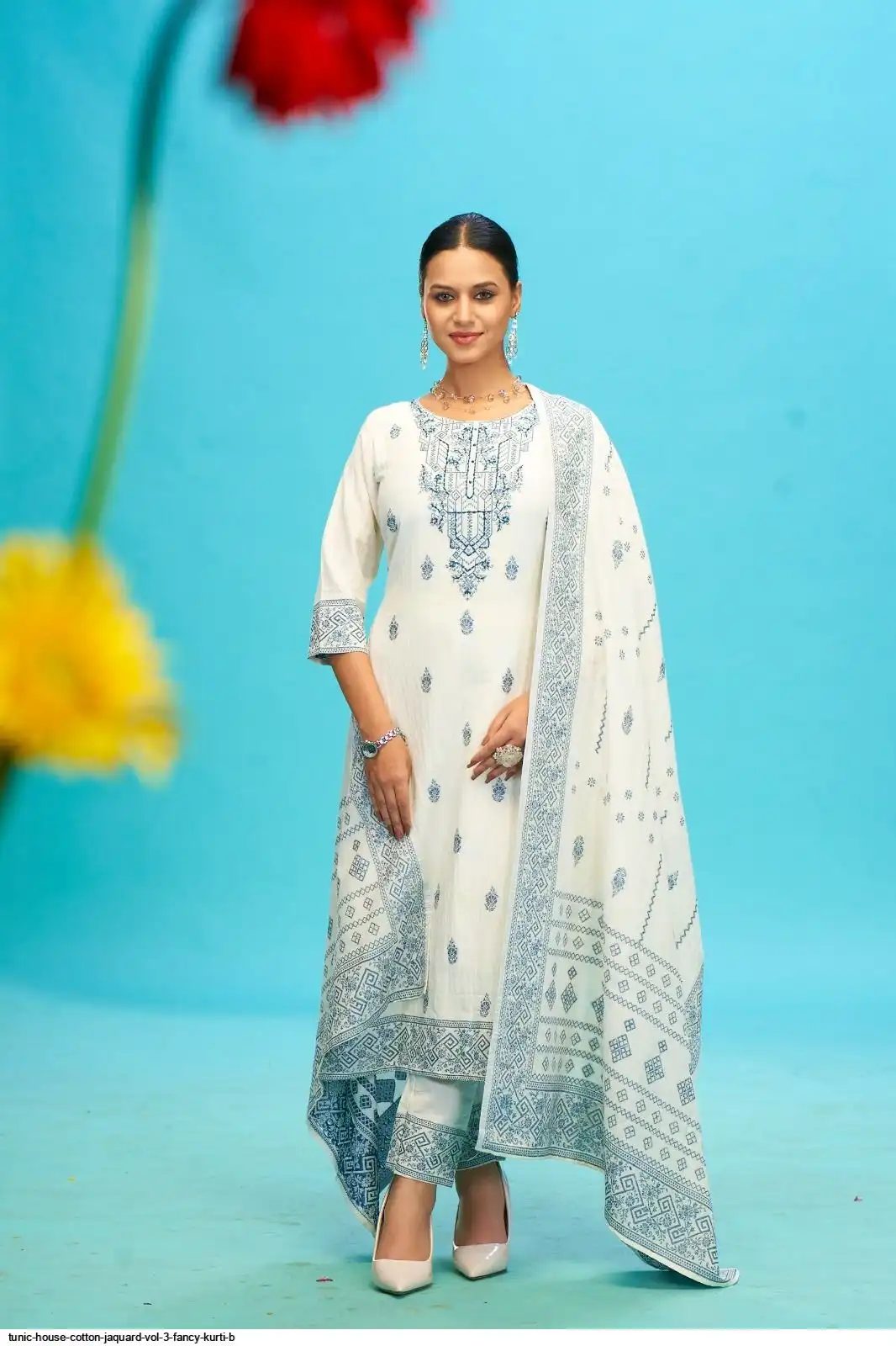 TUNIC HOUSE COTTON JAQUARD VOL 3 FANCY KURTI B