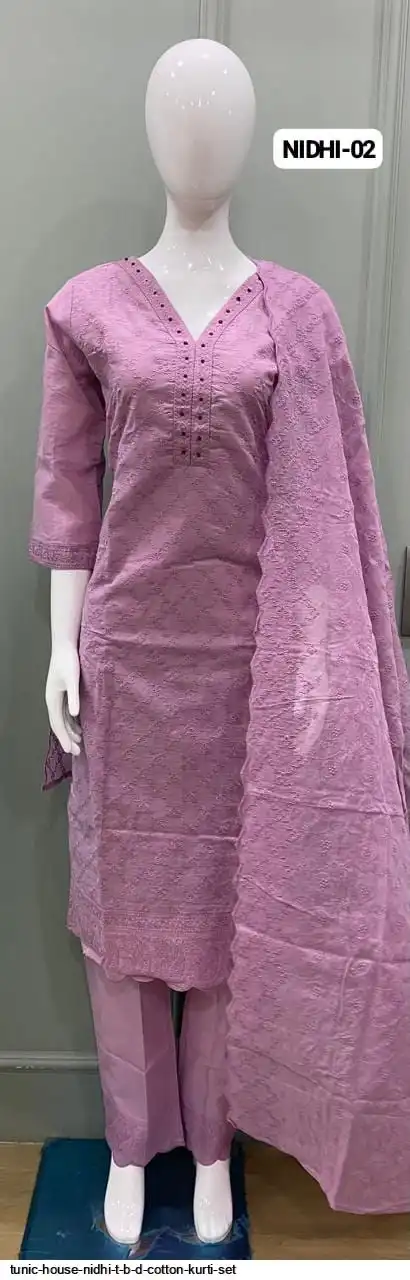 TUNIC HOUSE NIDHI T B D COTTON KURTI SET D