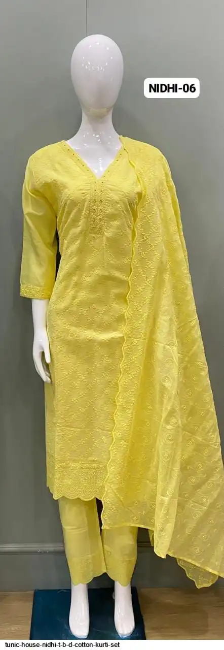 TUNIC HOUSE NIDHI T B D COTTON KURTI SET C