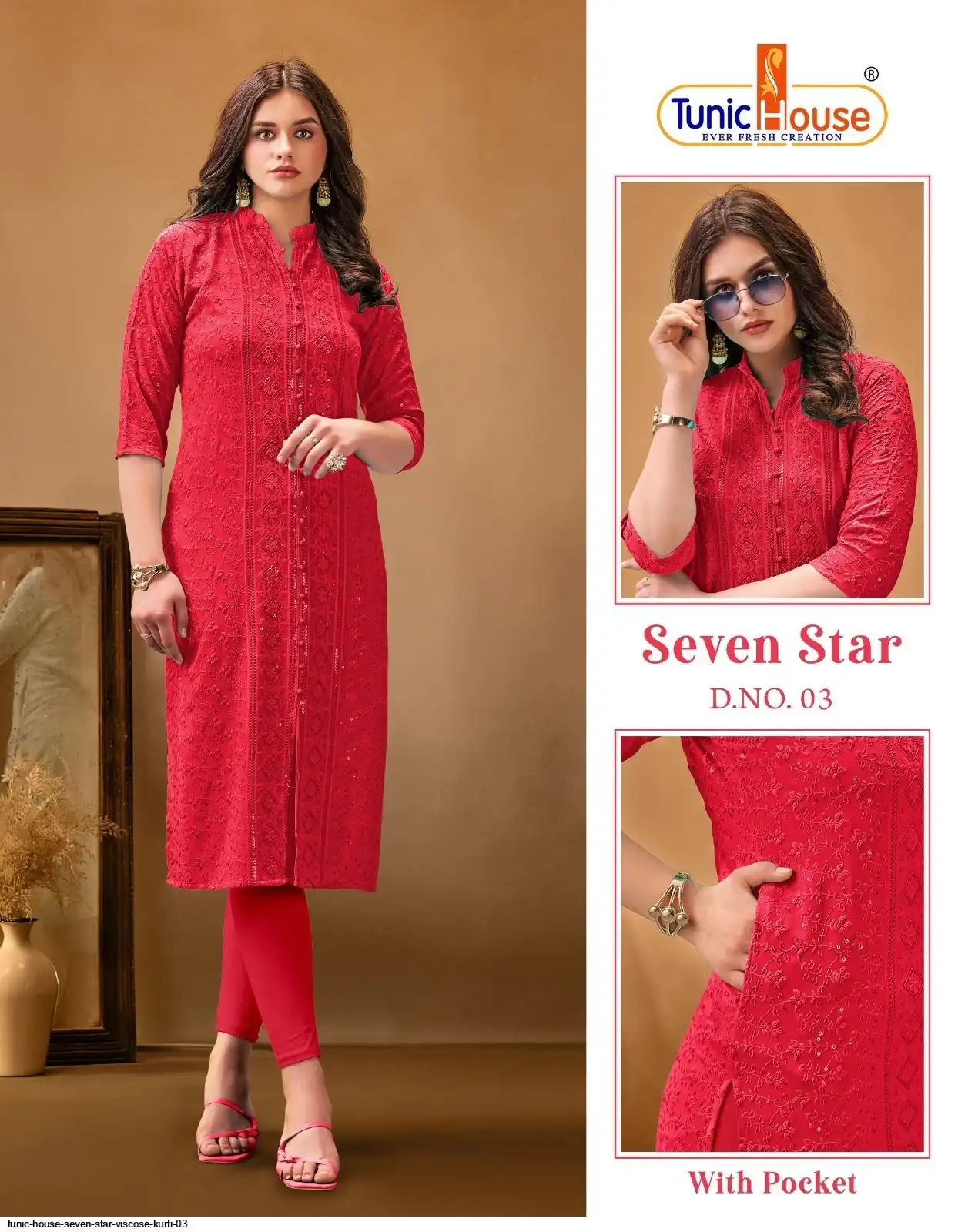 TUNIC HOUSE SEVEN STAR VISCOSE KURTI 03