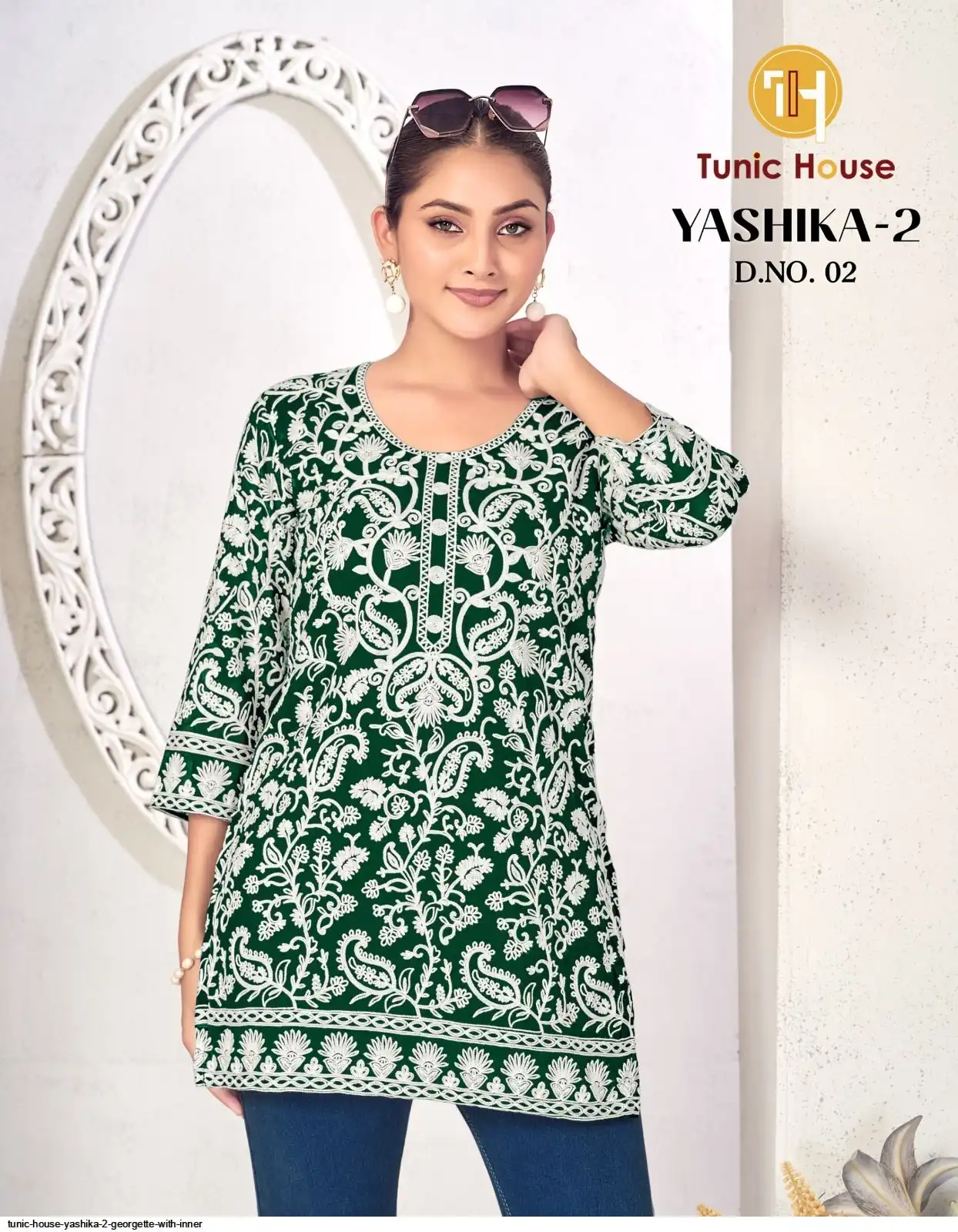TUNIC HOUSE YASHIKA 2 GEORGETTE WITH DNO 1 INNER DNO2