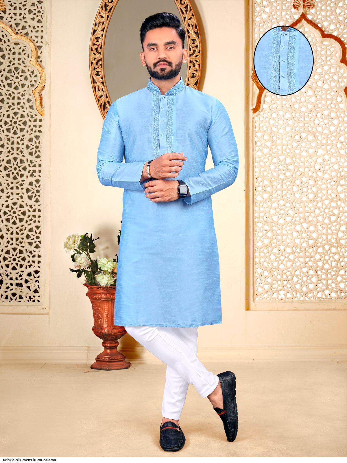 TWINKLE SILK MENS KURTA PAJAMA B