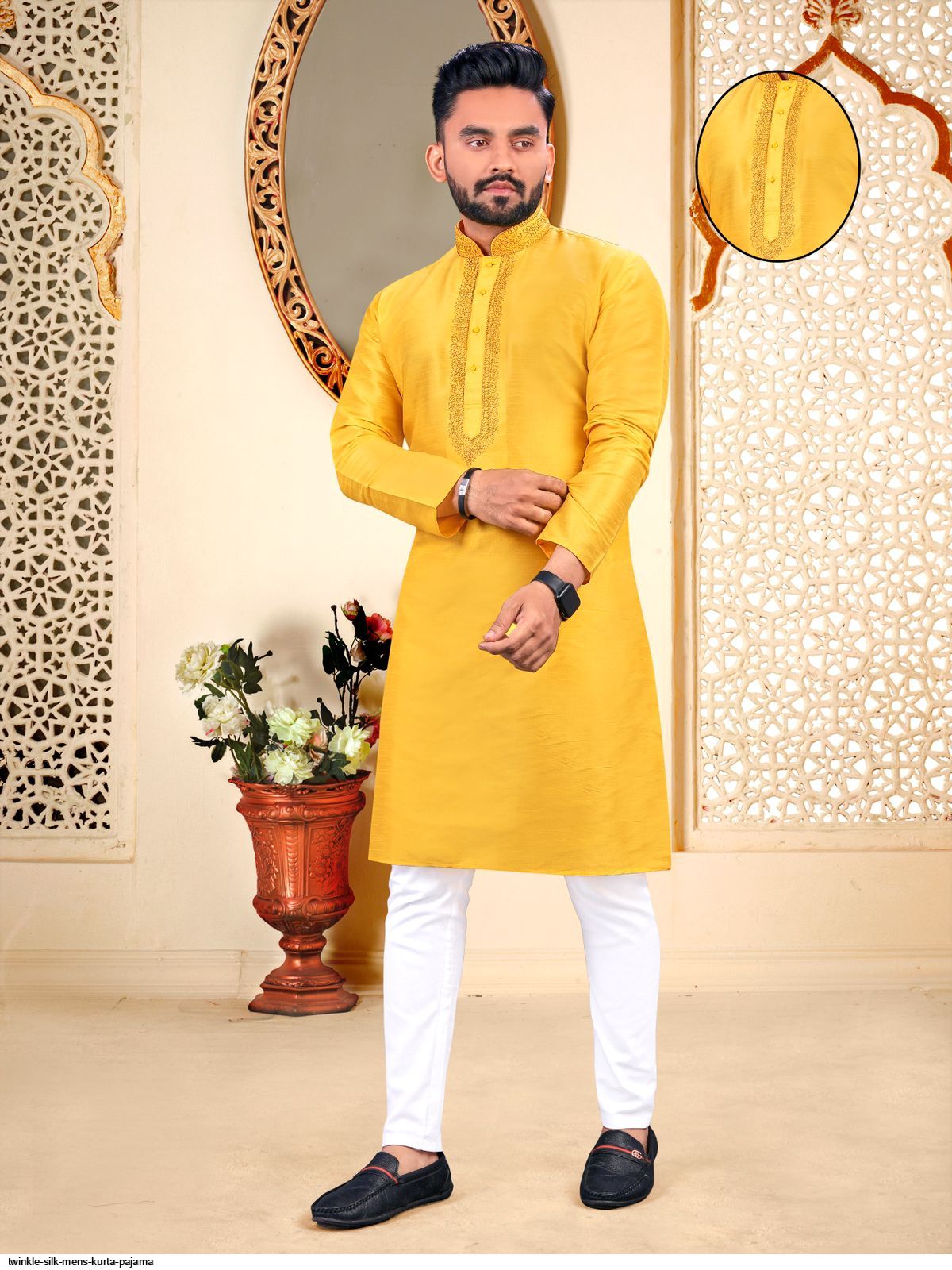 TWINKLE SILK MENS KURTA PAJAMA C