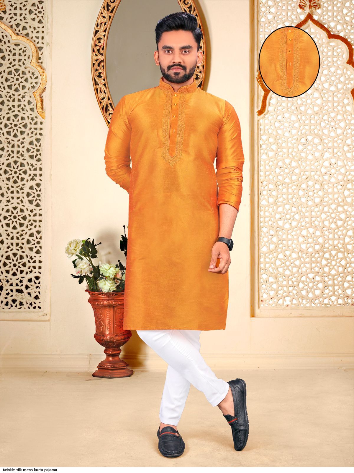 TWINKLE SILK MENS KURTA PAJAMA F