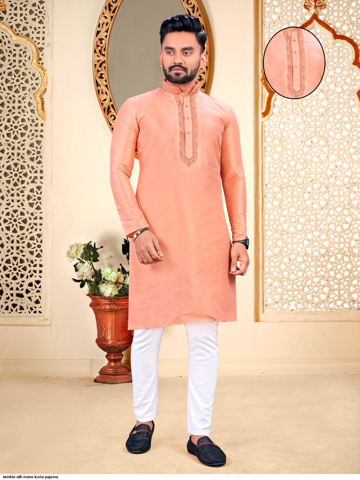 TWINKLE SILK MENS KURTA PAJAMA A