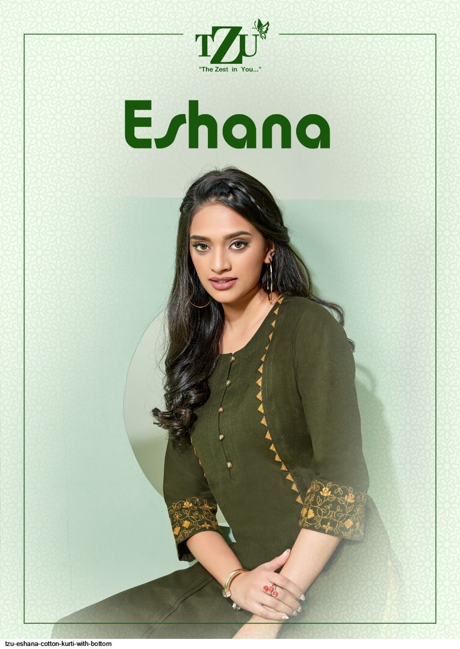 TZU ESHANA COTTON KURTI WITH BOTTOM