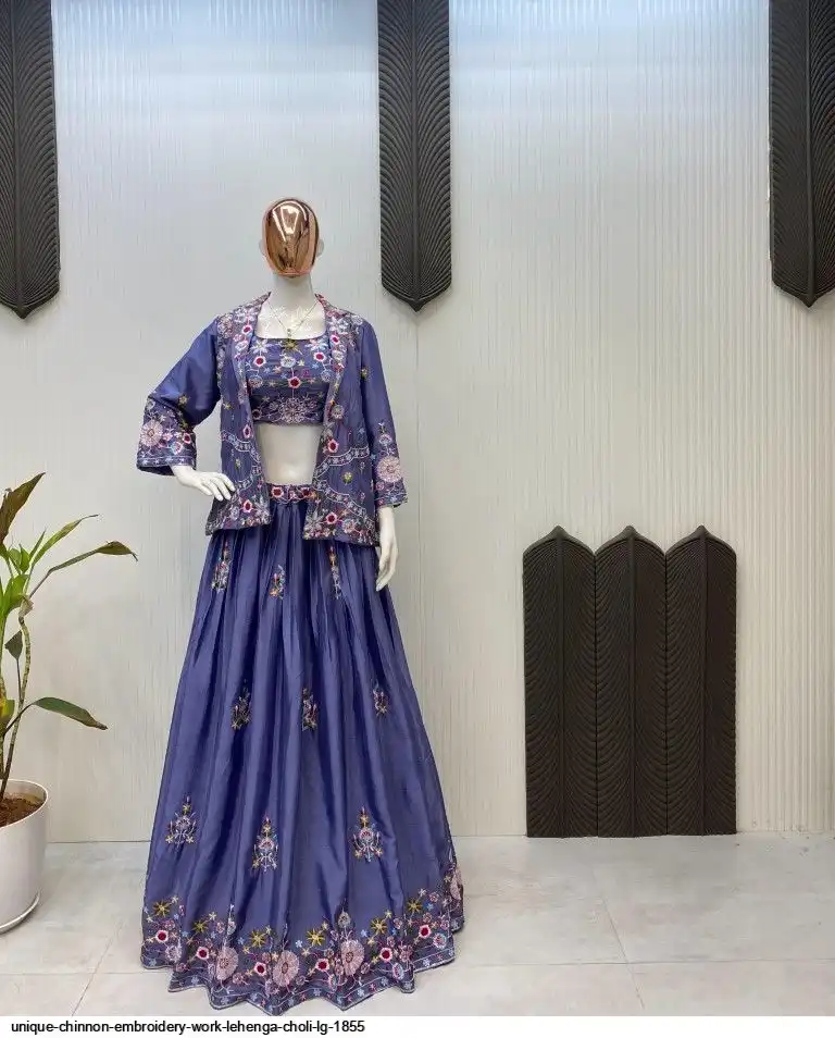 UNIQUE CHINNON EMBROIDERY WORK LEHENGA CHOLI LG 1855 B