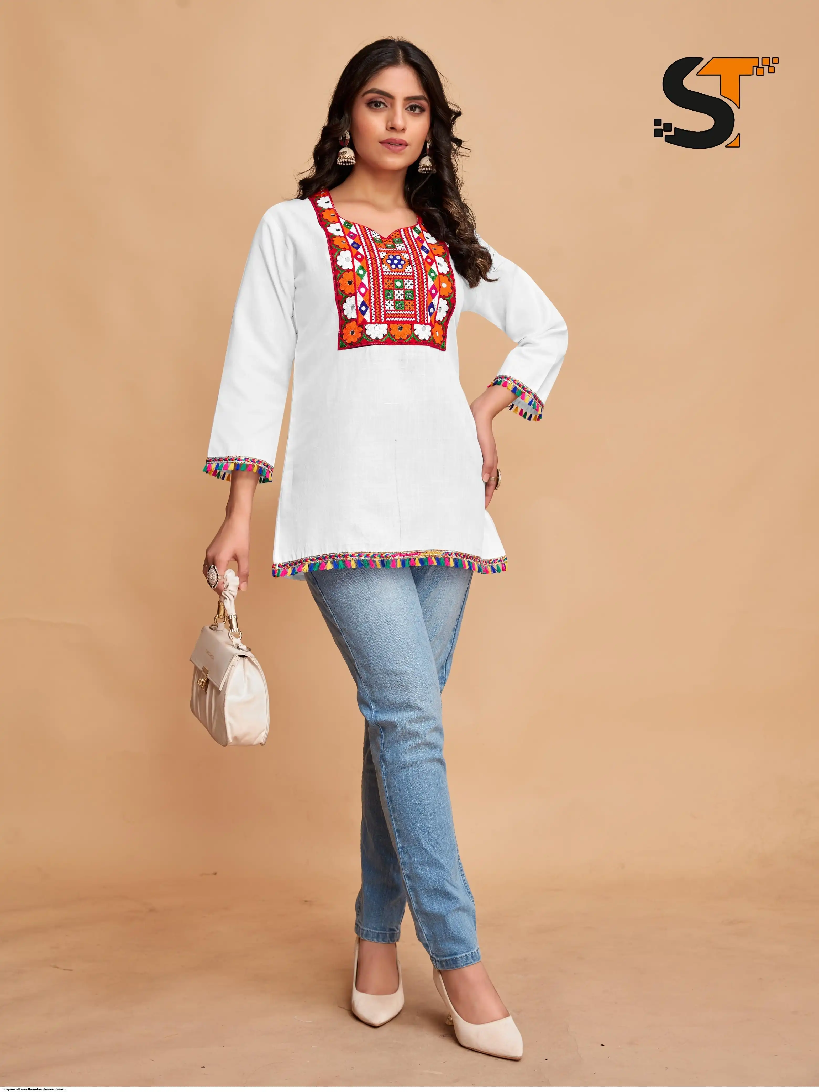 UNIQUE COTTON WITH EMBROIDERY WORK KURTI 3