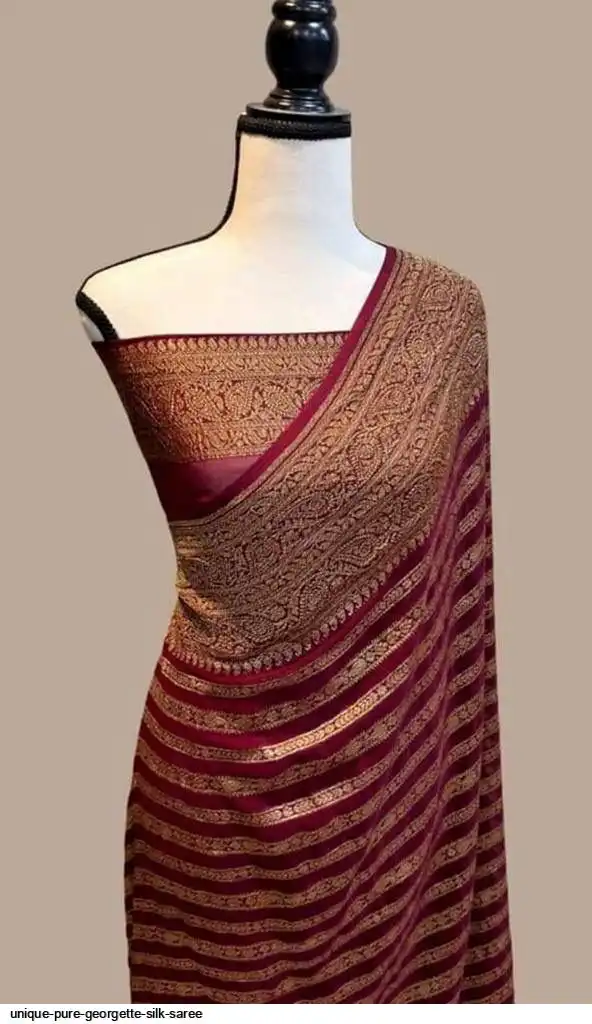 UNIQUE PURE GEORGETTE SILK SAREE