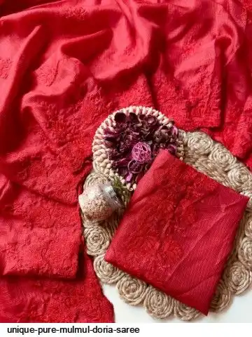 UNIQUE PURE MULMUL DORIA SAREE