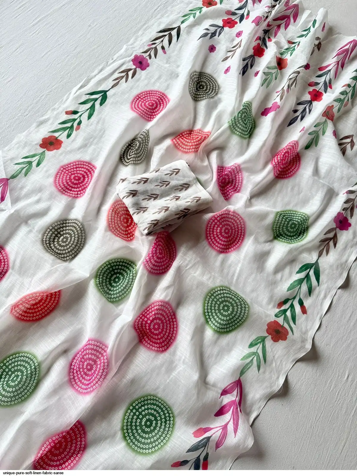 Soft Unique unique pure Soft Linen Fabric saree