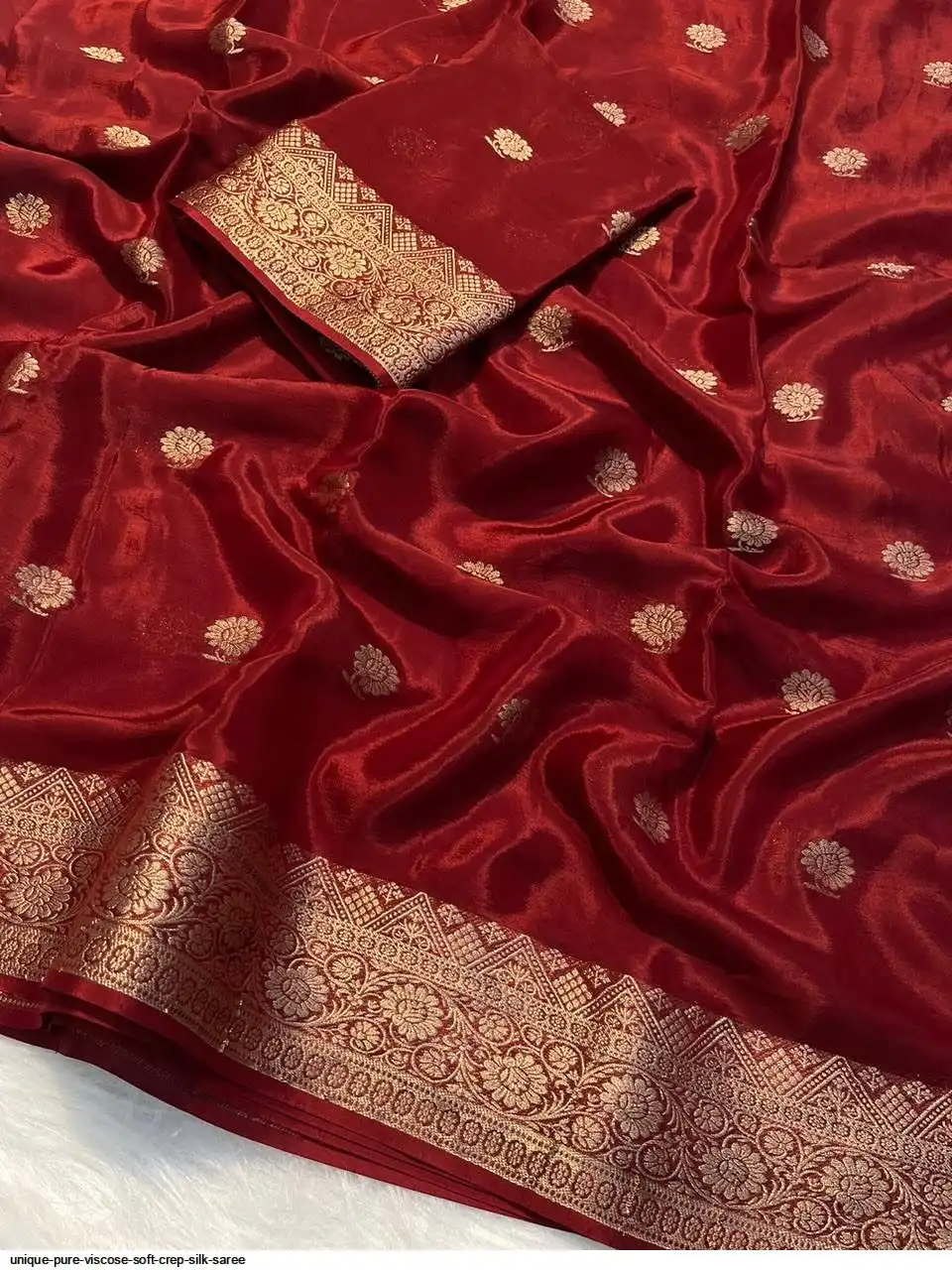 UNIQUE PURE VISCOSE SOFT CREP SILK SAREE 3