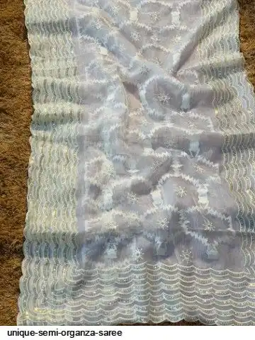 UNIQUE SEMI ORGANZA SAREE