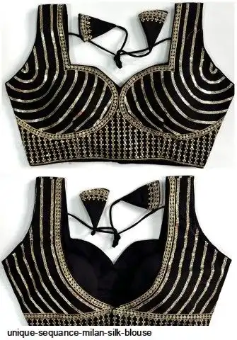 UNIQUE SEQUANCE MILAN SILK BLOUSE 2