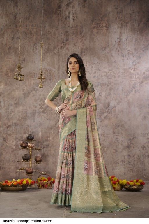 URVASHI SPONGE COTTON SAREE 1611