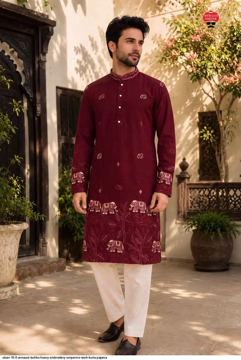 UTSAV 16 0 ARMAANI LACHKO HEAVY EMBROIDERY SEQUENCE WORK KURTA PAJAMA D