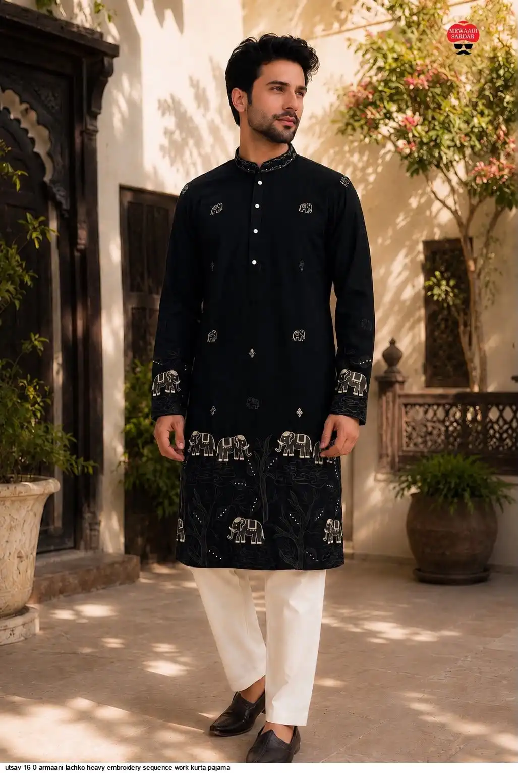 UTSAV 16 0 ARMAANI LACHKO HEAVY EMBROIDERY SEQUENCE WORK KURTA PAJAMA C