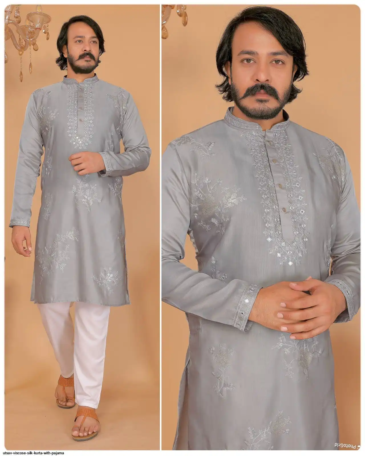 UTSAV VISCOSE SILK KURTA WITH PAJAMA A