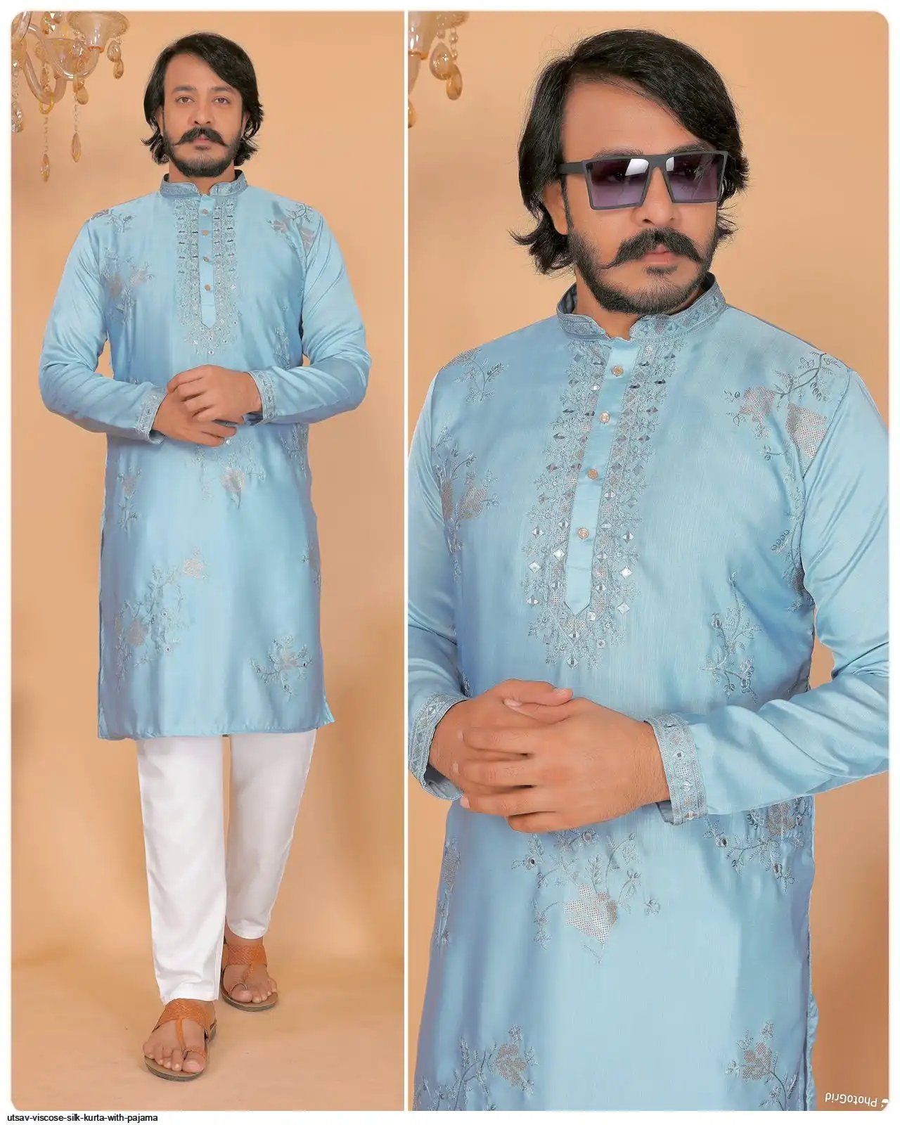 UTSAV VISCOSE SILK KURTA WITH PAJAMA C