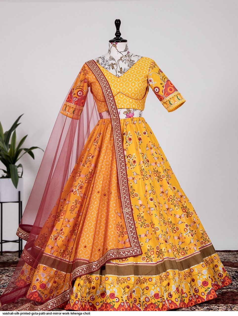 Royal Bridal Lehenga Choli in Pink Color Vaishali Silk with Gota Patti and Real Mirror Work Indian Bridal Lehenga Choli