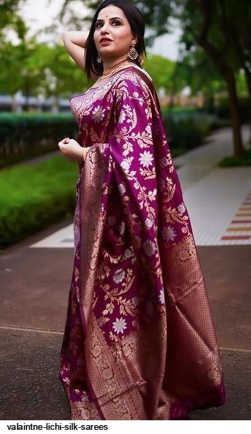 VALAINTNE LICHI SILK SAREES