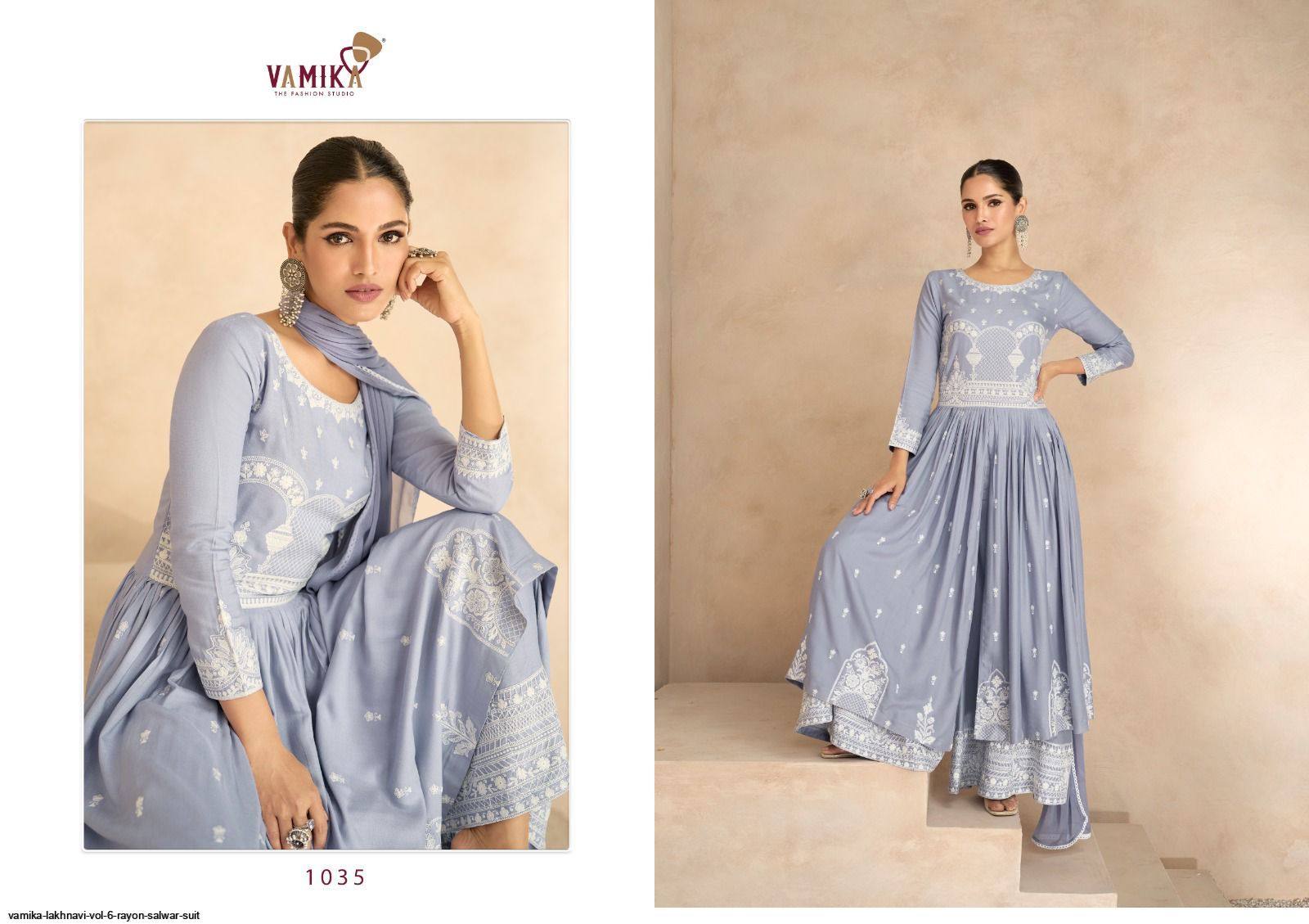 VAMIKA PRESENTS LAKHNAVI VOL-4 1019 TO 1024 SERIES RAYON DESIGNER