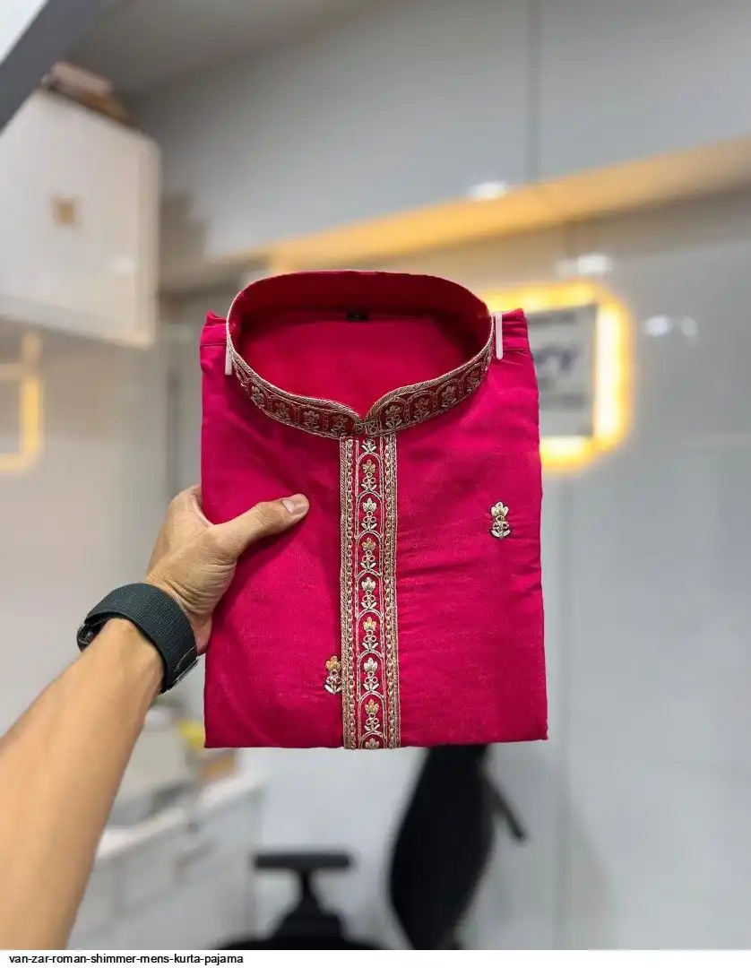 VAN ZAR ROMAN SHIMMER MENS KURTA PAJAMA A
