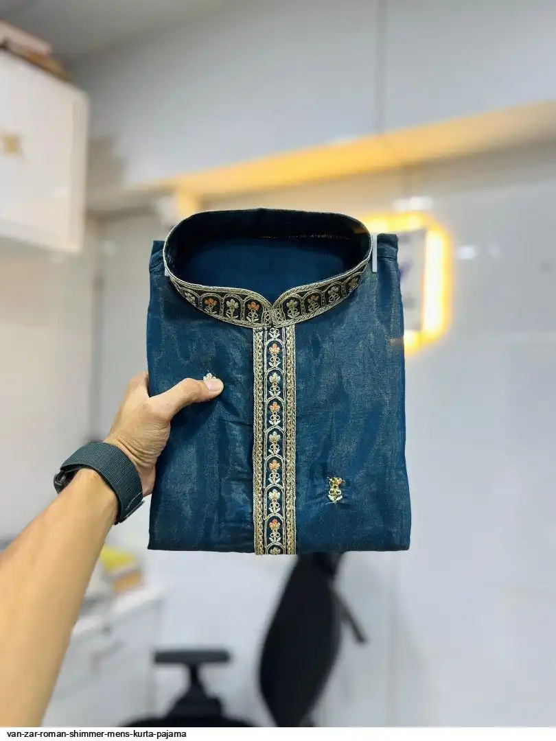 VAN ZAR ROMAN SHIMMER MENS KURTA PAJAMA D