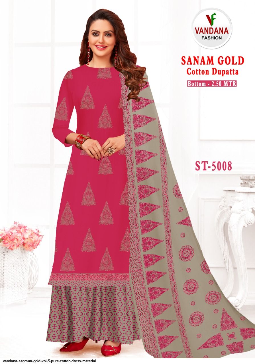 Vandana Sanman Gold Vol Pure Cotton dress material - Main Image