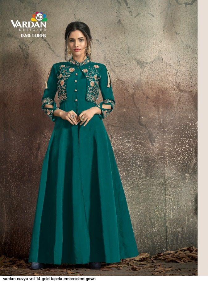 Vardan Navya Vol 14 Gold TAPETA EMBROIDERD GOWN